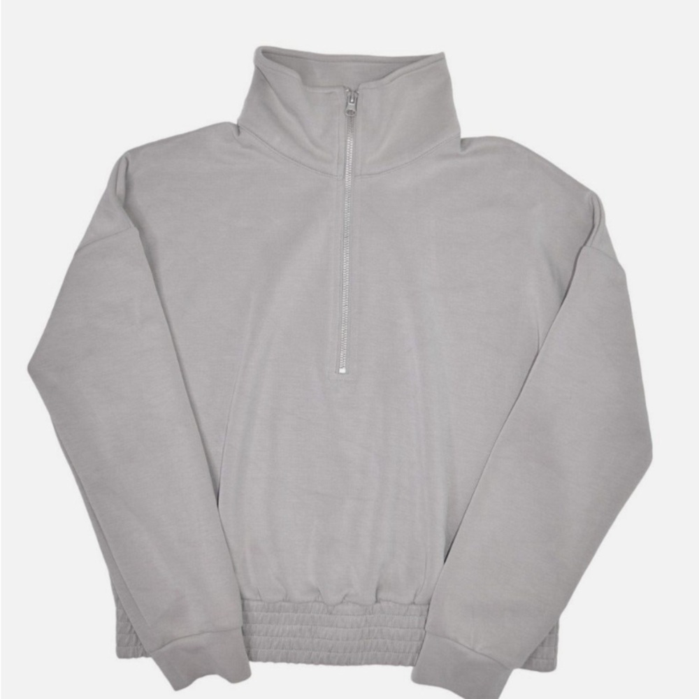 Cable & Gauge Women’s Light Gray Zip-Up Sweater NWOT